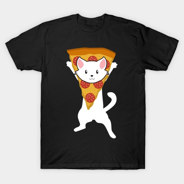 Funny Pepperoni Pizza Jumping Cat Tee Shirt T-Shirt by teespot123